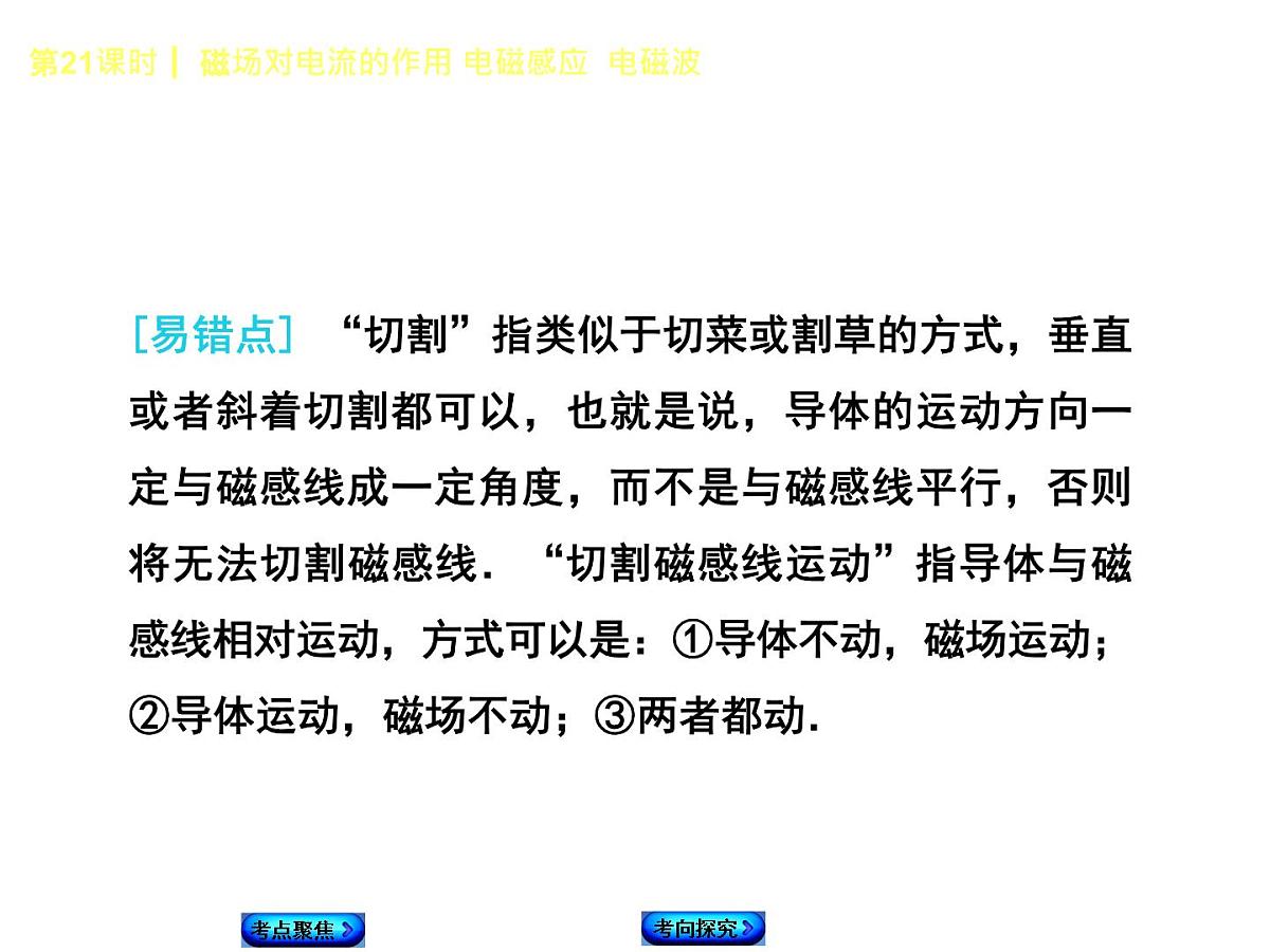 第21课时  磁场对电流的作用  电磁感应  电磁波第7页