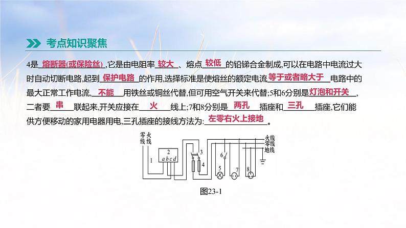 中考物理一轮复习第23课时　家庭电路与安全用电 课件03