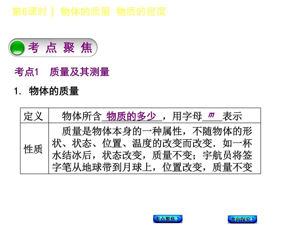 第6课时  物体的质量  物质的密度第2页