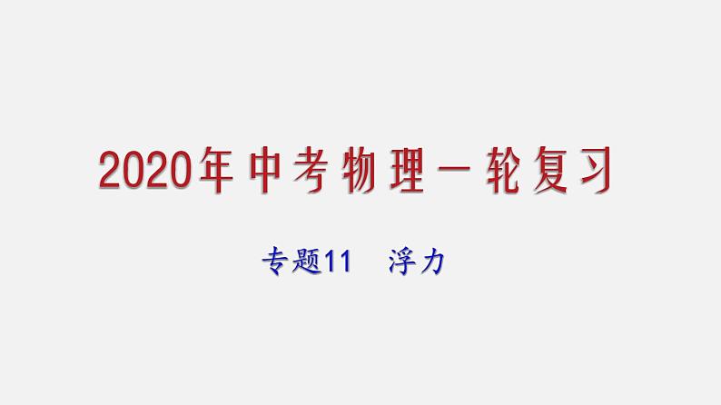 2021年中考物理一轮复习课件专题11 浮力第1页