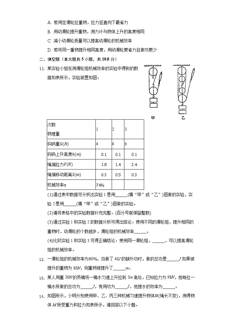 12.3机械效率同步测试-人教版八年级物理下册03