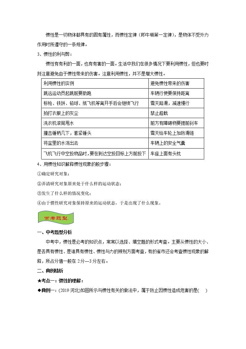 2021年《惯性》考点+训练第2页