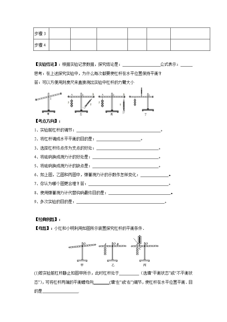 备战2021中考物理实验专题《探究杠杆平衡条件的实验》第2页