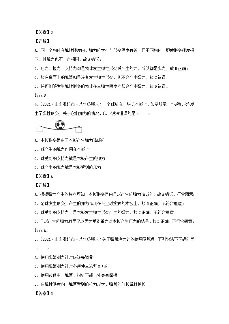 2020_2021学年八年级物理下册7.2弹力新题优选含解析新版新人教版第2页