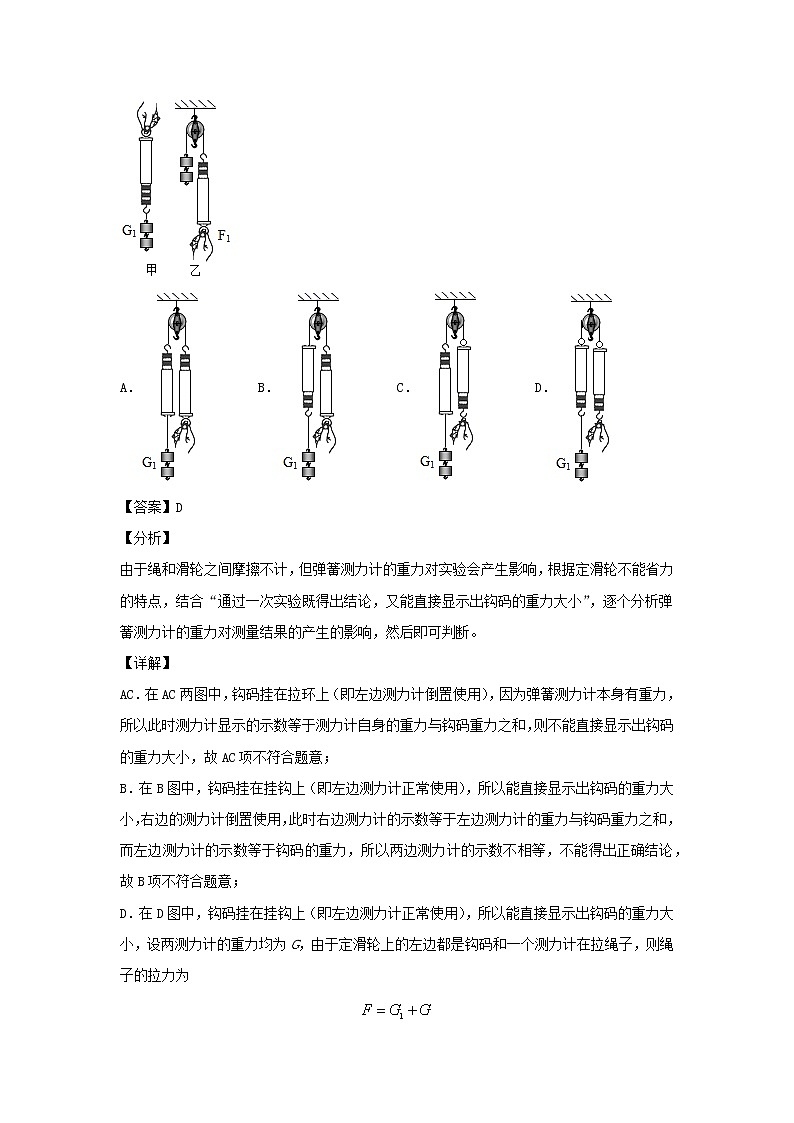 2020_2021学年八年级物理下册12.2滑轮新题优选含解析新版新人教版02