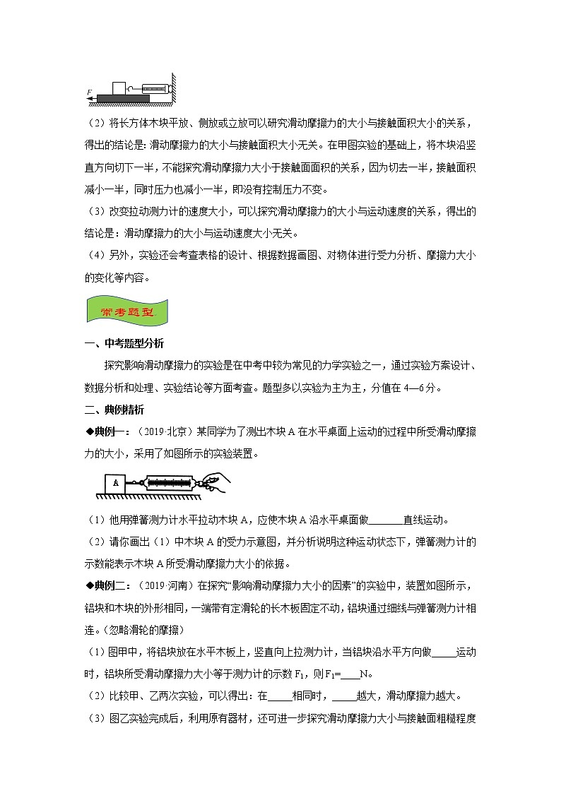 2021年实验专题：探究影响滑动摩擦力的因素第2页