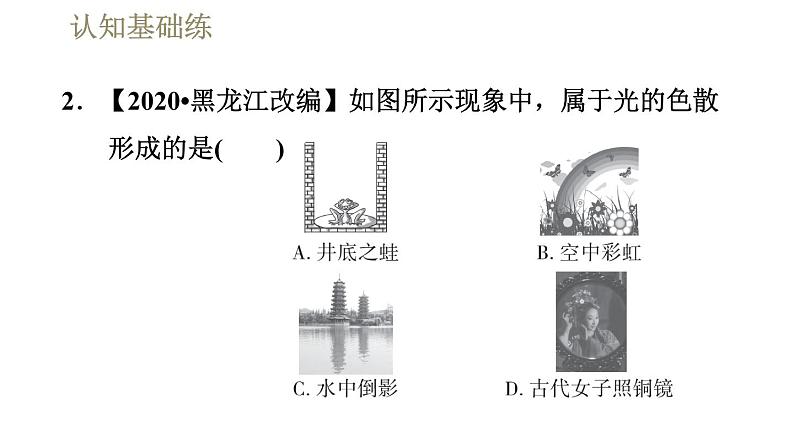 人教版八年级上册物理习题课件 第4章 4.5光的色散第6页