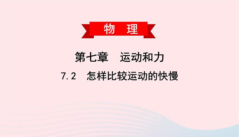 2020春八年级物理下册7.2怎样比较运动的快慢课件新版粤教沪版01