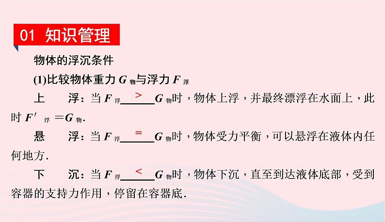 2020春八年级物理下册9.3研究物体的浮沉条件第1课时物体的浮沉条件课件新版粤教沪版02