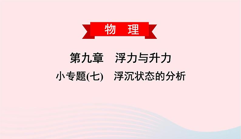 2020春八年级物理下册第九章浮力与升力小专题七浮沉状态的分析课件新版粤教沪版第1页