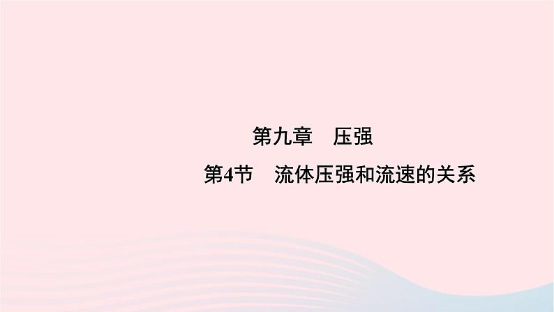 2020八年级物理下册第9章第4节液体压强与流速的关系课件新版新人教版第1页