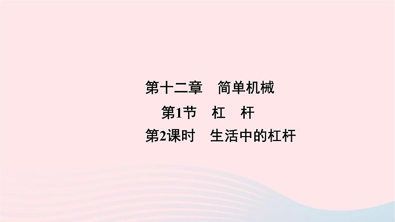 2020八年级物理下册第12章第1节第2课时生活中的杠杆 练习题课件新版新人教版01