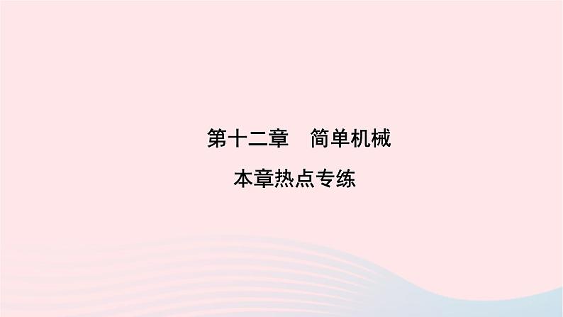 2020八年级物理下册第12章简单机械本章热点专练 练习题课件新版新人教版01