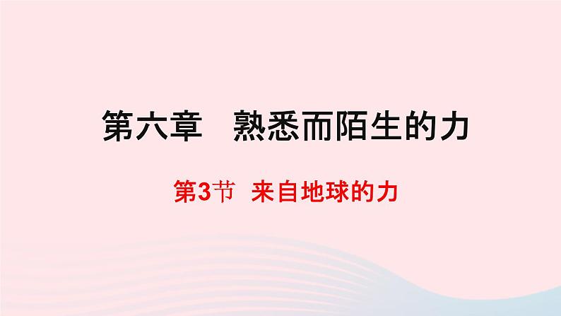 八年级物理全册第六章熟悉而陌生的力第四节来自地球的力课件新版沪科版01