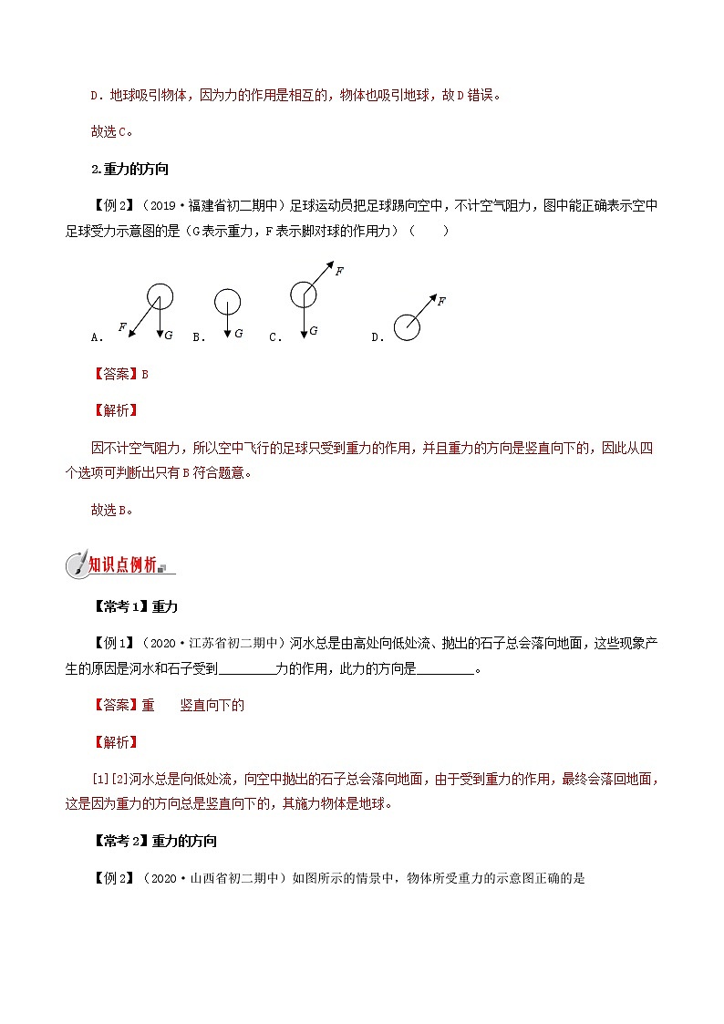 6.4 来自地球的力-八年级全一册物理  精讲+练习（沪科版）03