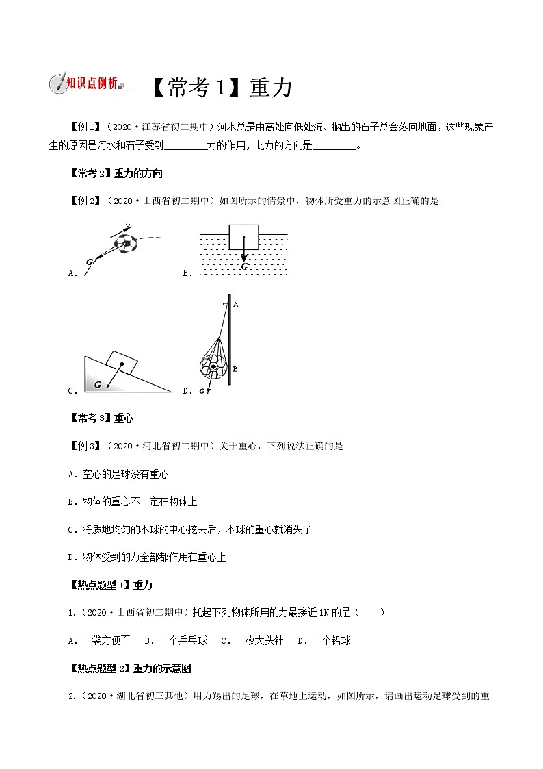 6.4 来自地球的力-八年级全一册物理  精讲+练习（沪科版）03