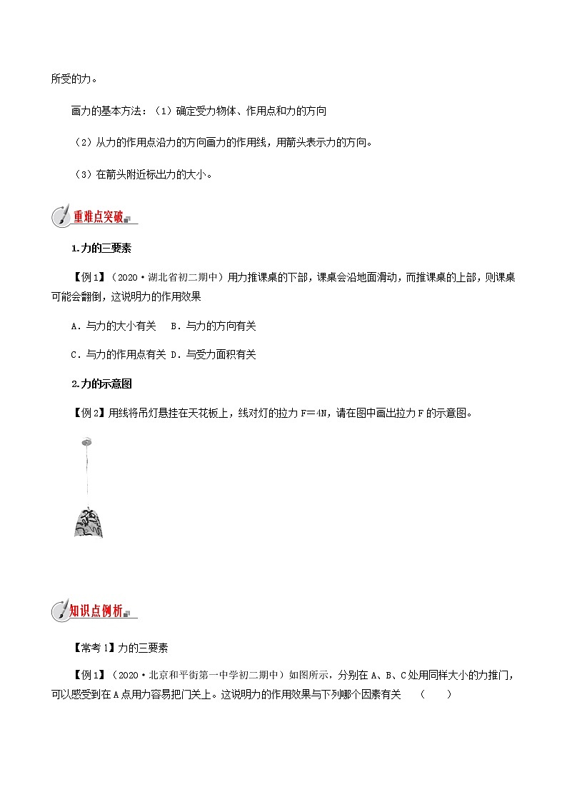 6.2 怎样描述力-八年级全一册物理  精讲+练习（沪科版）02