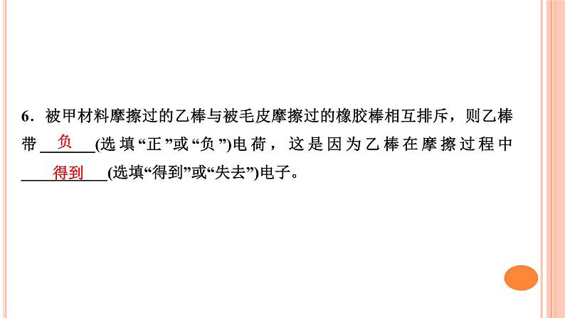 15.1 两种电荷  课堂强化训练课件 2021－2022学年人教版九年级物理课件第6页