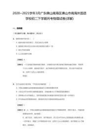 2020-2021学年广东省佛山市南海区南海外国语学校八下3月月考物理试卷