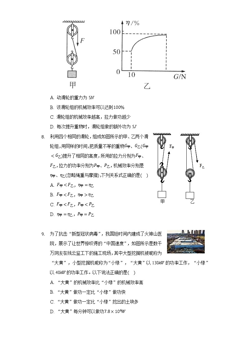9.6测滑轮组的机械效率同步练习北师大版初中物理八年级下册03