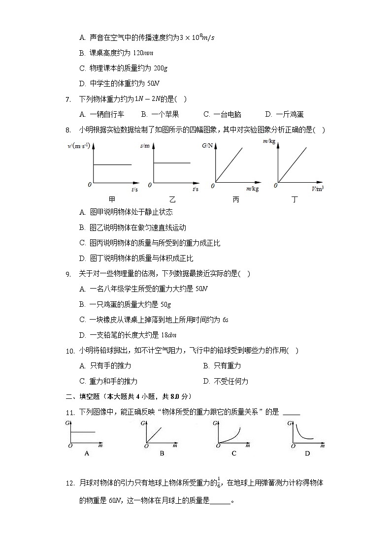 8.2重力力的示意图同步练习苏科版初中物理八年级下册02