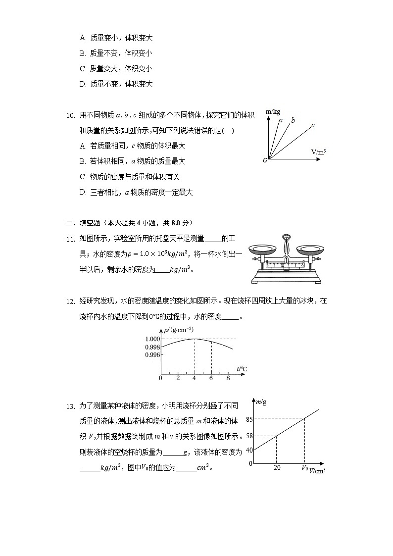 6.2物质的密度同步练习教科版初中物理八年级上册第3页
