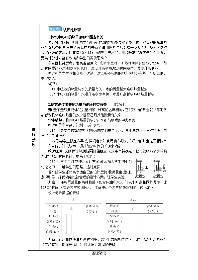 2021年初中物理九年级全一册 第十三章 第3节 第1课时 比热容的概念及理解（导学案）人教版第3页