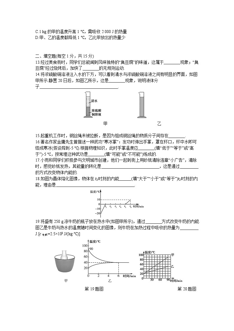 2020年 初中物理 九年级全一册 人教版 第十三章综合能力检测卷03