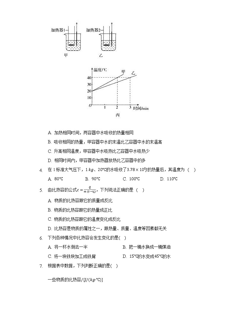 12.3研究物质的比热容同步练习沪科版初中物理九年级上册02