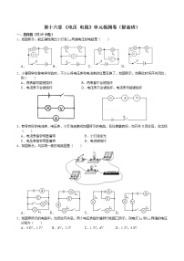 物理九年级全册第十六章 电压   电阻综合与测试综合训练题