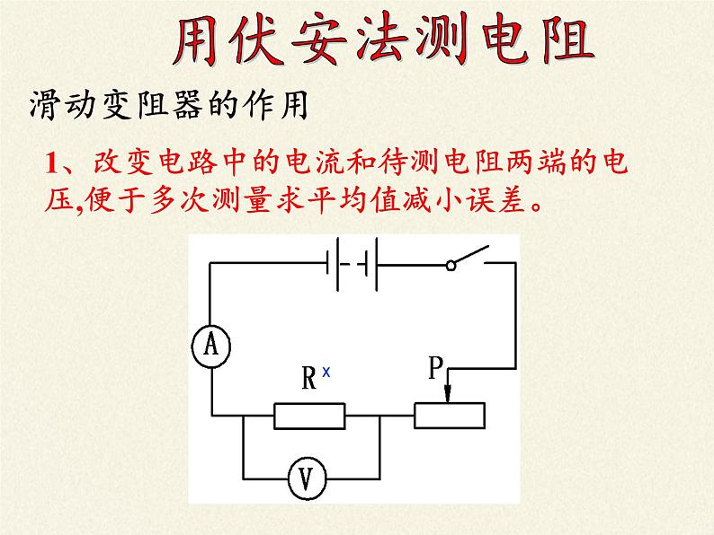 沪科版九年级全册 物理 课件 15.3“伏安法”测电阻1005