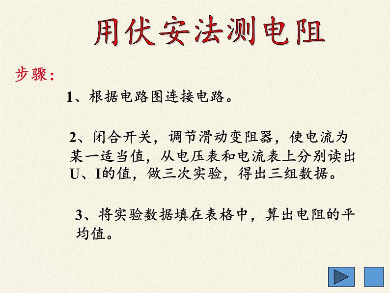 沪科版九年级全册 物理 课件 15.3“伏安法”测电阻7第7页