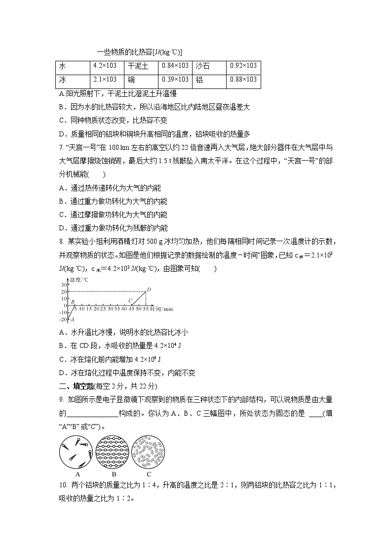 第十三章　内能  单元测试训练卷 2021-2022学年人教版九年级物理全一册(word版含答案)第2页
