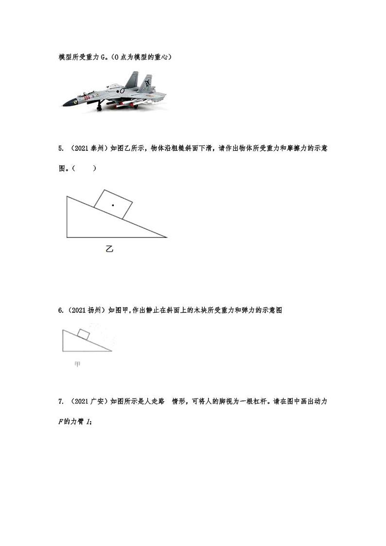 2021年中考物理真题分类汇编：力学作图专项复习解析版02