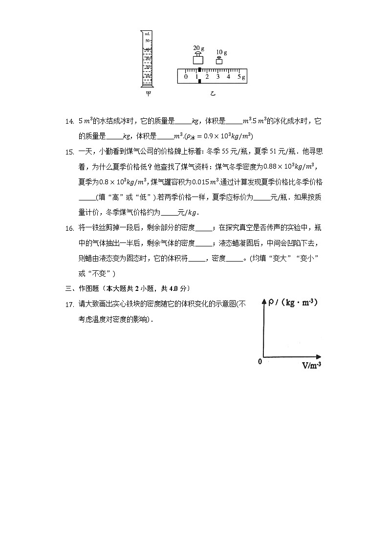 5.3科学探究：物质的密度 同步练习 沪科版初中物理八年级全一册03