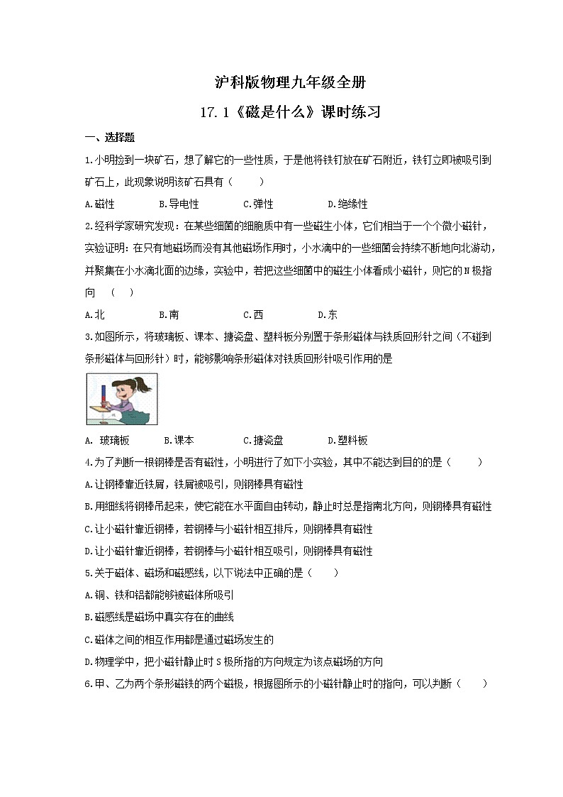 2021年沪科版物理九年级全册17.1《磁是什么》课时练习（含答案）01