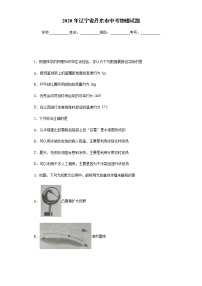 辽宁省丹东市2020年中考物理试题及参考答案