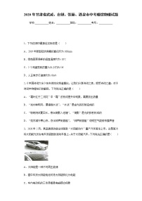 甘肃省武威、白银、张掖、酒泉市2020年中考理综物理试题及参考答案