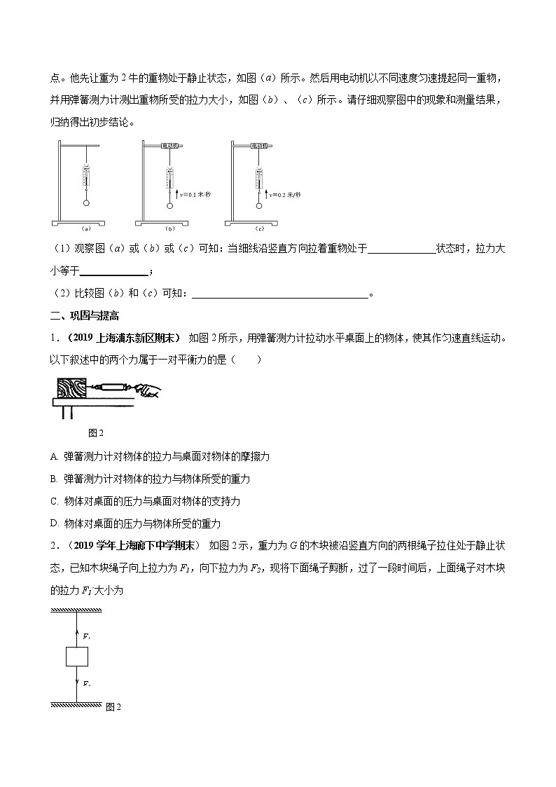 专题3.5 二力平衡（1）（原卷版）第3页