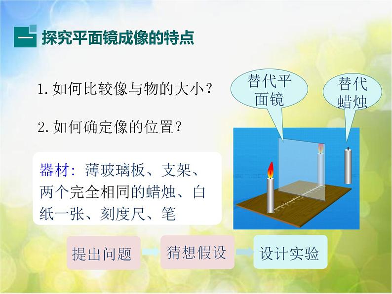 北师大版物理八年级上册5-3学生实验：探究平面镜成像特点ppt课件第5页