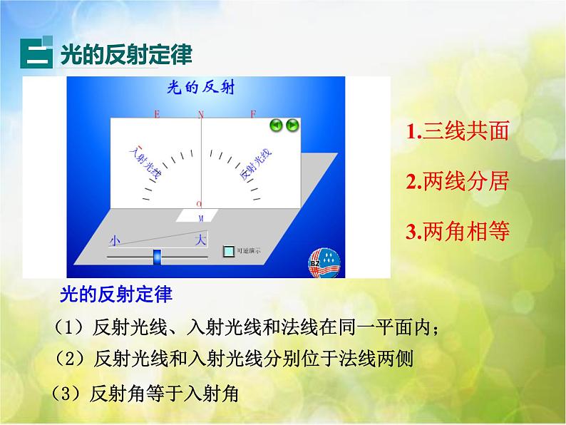 北师大版物理八年级上册5-2光的反射ppt课件第5页