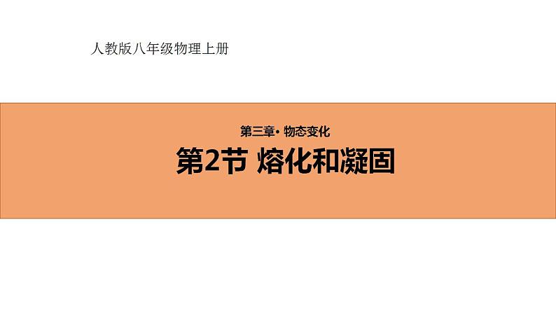 人教版初中物理八年级上册3.2 熔化和凝固 课件第1页