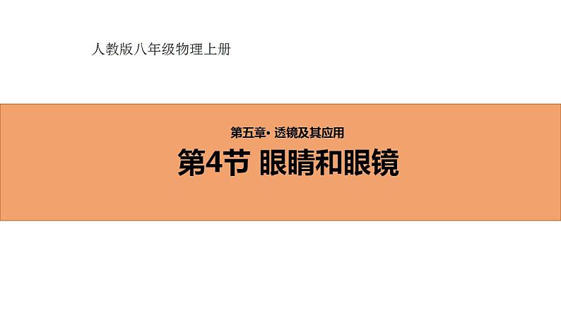 人教版初中物理八年级上册5.4 眼睛和眼镜 课件01