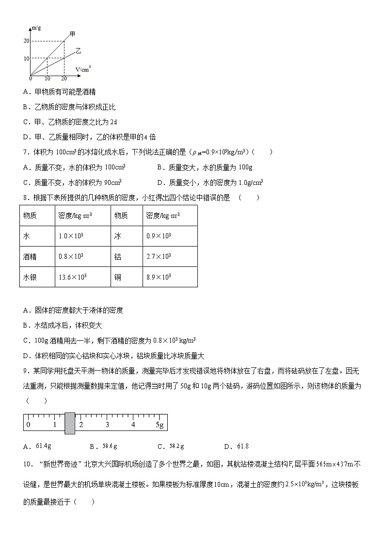 第五章质量和密度基础巩固（1）2021-2022学年鲁科版物理八年级上册练习题第2页