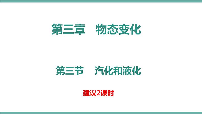 3.3 汽化和液化 课件 2021-2022学年人教版物理八年级上册01