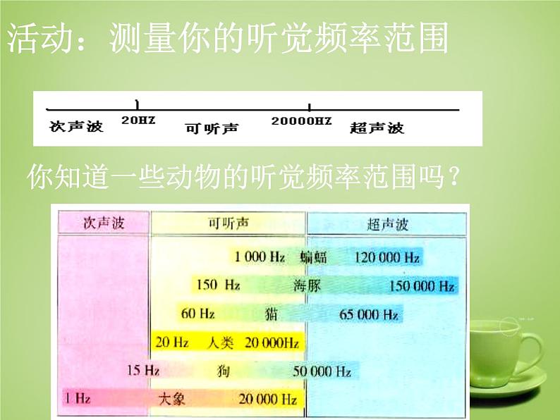 苏科版八年级上册 物理 课件 1.4人耳听不到的声音02