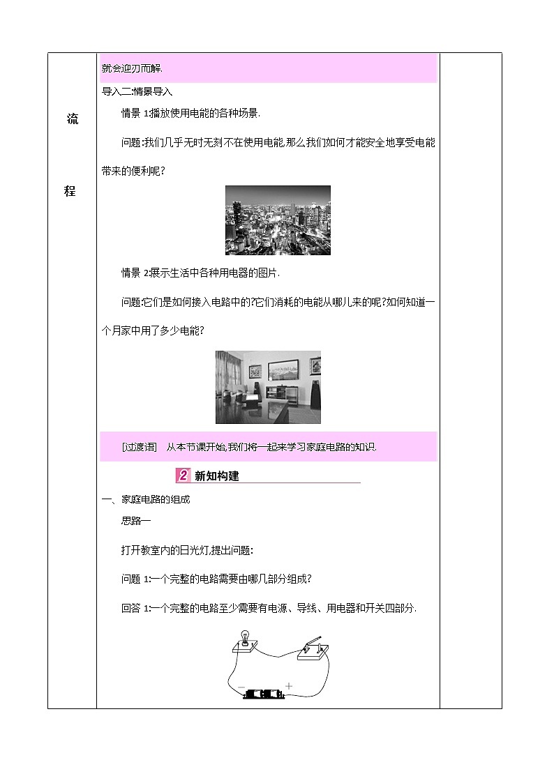 九年级物理19章生活用电第1节家庭电路教学设计02