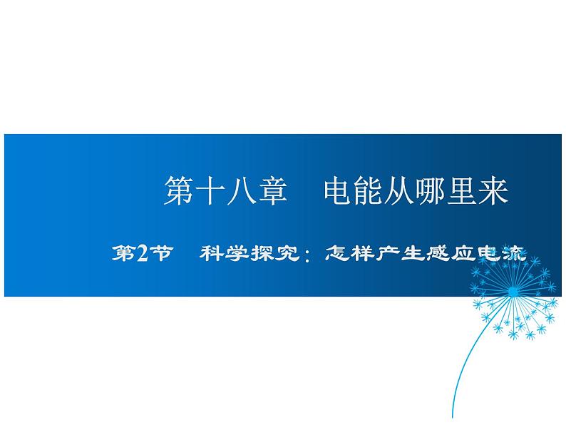 2021-2022学年度沪科版九年级物理全一册课件  第2节 科学探究：怎样产生感应电流第1页