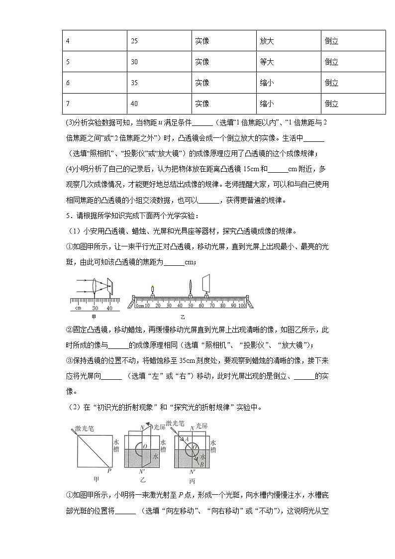 4.5凸透镜成像实验题拔高练习（4）2021-2022学年教科版物理八年级上册第四章第3页
