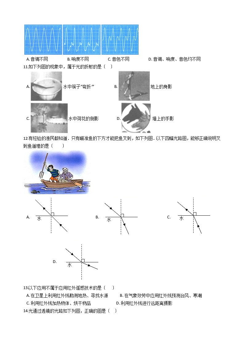 2021年山东省宁阳县十校八年级上学期物理期中联考试卷附答案02